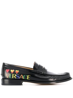 Versace лоферы с логотипом