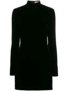 Saint Laurent бархатное платье-мини с открытой спиной