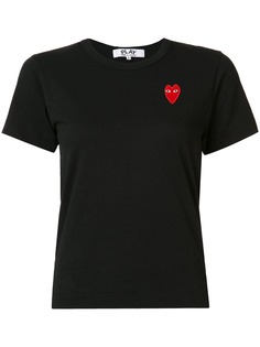 Comme Des Garçons Play футболка с вышитыми сердцами