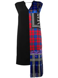 Versace платье в клетку с шарфом