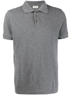 Saint Laurent рубашка-поло с вышитой монограммой