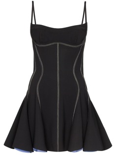 Mugler платье мини с декоративной строчкой