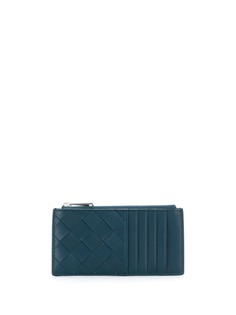 Bottega Veneta картхолдер на молнии с плетением Intrecciato