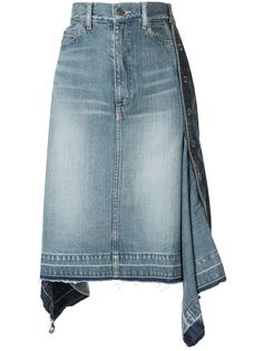 Maison Mihara Yasuhiro джинсовая юбка-карандаш асимметричного кроя