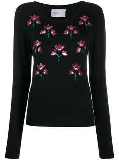 be blumarine толстовка с цветочной вышивкой