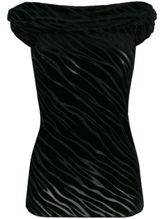 Emporio Armani бархатный топ с открытыми плечами