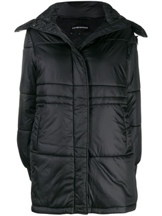 Emporio Armani однобортное пальто с капюшоном