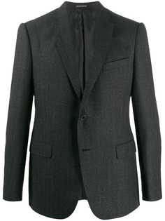 Emporio Armani блейзер с узором в елочку