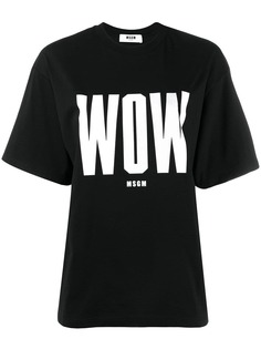 MSGM футболка с принтом Wow