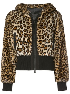 Boutique Moschino укороченная куртка с леопардовым принтом