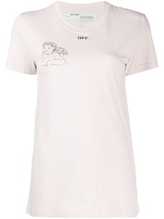 Off-White футболка с цветочным принтом