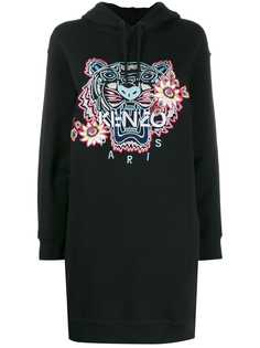 Kenzo платье-худи с вышивкой