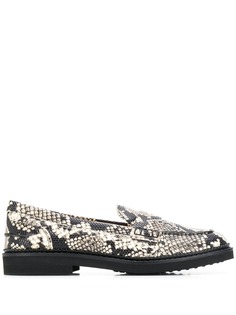 Tods лоферы с тиснением под кожу змеи Tod`S