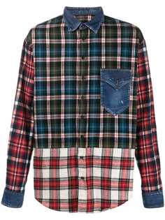Dsquared2 рубашка в клетку в технике пэчворк