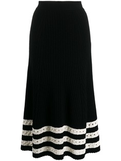 Alexander McQueen юбка с подолом в полоску