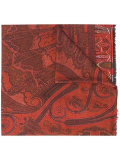 Etro шарф с вышитым узором пейсли