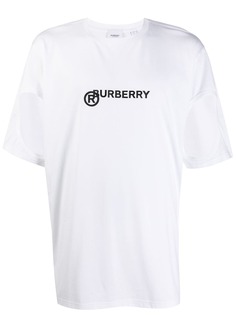 Burberry футболка с логотипом и вырезными деталями