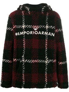 Emporio Armani худи в клетку с логотипом