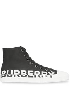 Burberry высокие кеды с логотипом