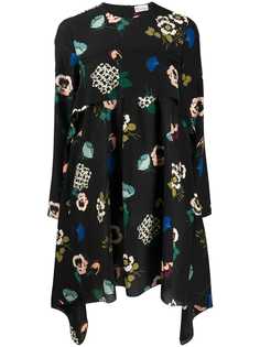 Red Valentino платье с длинными рукавами и цветочным принтом