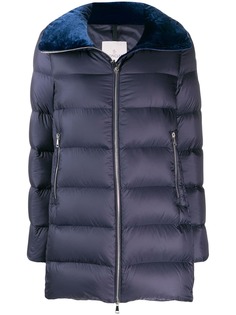 Moncler пуховик с бархатным воротником