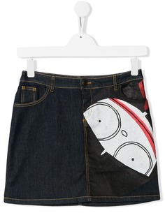 Little Marc Jacobs джинсовая юбка с принтом