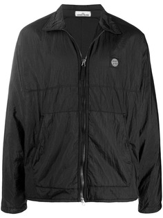 Stone Island куртка на молнии с нашивкой-логотипом