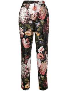 Dolce & Gabbana жаккардовые укороченные брюки с цветочным узором