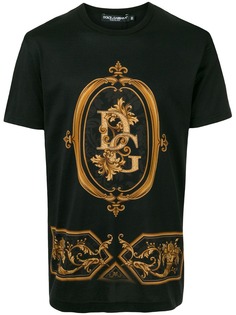 Dolce & Gabbana футболка с принтом Baroque и логотипом