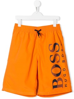 Boss Kids плавательные шорты с поясом на шнурке и логотипом