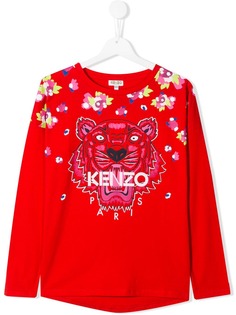 Kenzo Kids толстовка с вышивкой Tiger