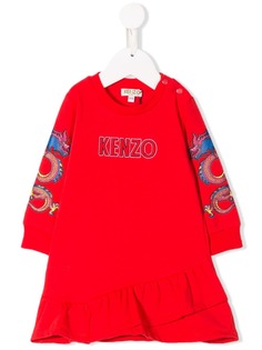 Kenzo Kids расклешенное платье с логотипом
