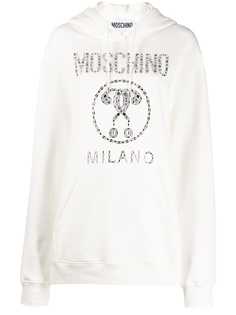 Moschino худи с декорированным логотипом