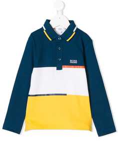 Boss Kids colour block polo shirt