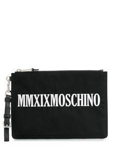 Moschino клатч с логотипом MMXIX