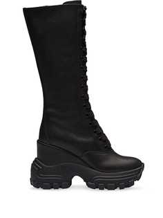 Miu Miu platform biker calf boots