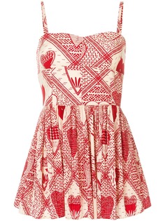 Red Valentino поплиновое платье с принтом