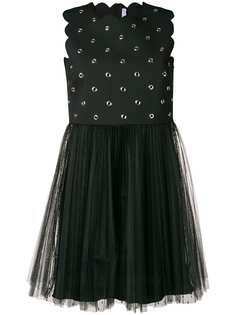 Red Valentino платье мини с зазубренными краями и люверсами