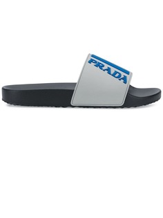 Prada logo shower slides