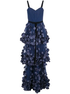 Marchesa Notte ярусное вечернее платье