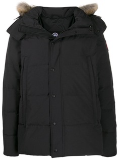 Canada Goose пуховик с нашивкой-логотипом