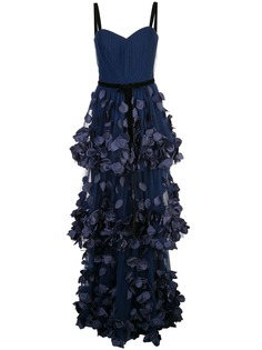 Marchesa Notte платье-бюстье с аппликацией