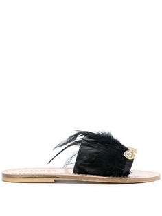 Solange Sandals сандалии модели слип-он с отделкой из перьев