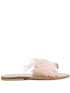 Solange Sandals сандалии с отделкой из перьев