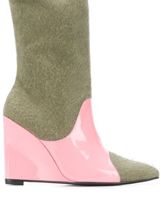 Leandra Medine colour block wedge boots