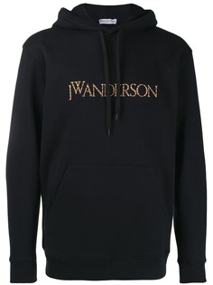 JW Anderson свитер с капюшоном и вышитым логотипом