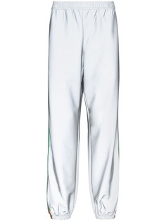 Gucci светоотражающие спортивные брюки с отделкой Web