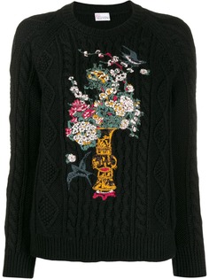 Red Valentino свитер с цветочной вышивкой