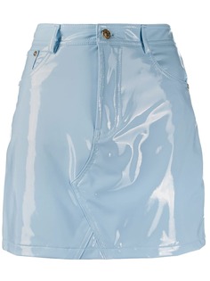 Chiara Ferragni виниловая юбка мини облегающего кроя