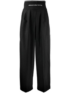 Alexander Wang брюки с завышенной талией и логотипом